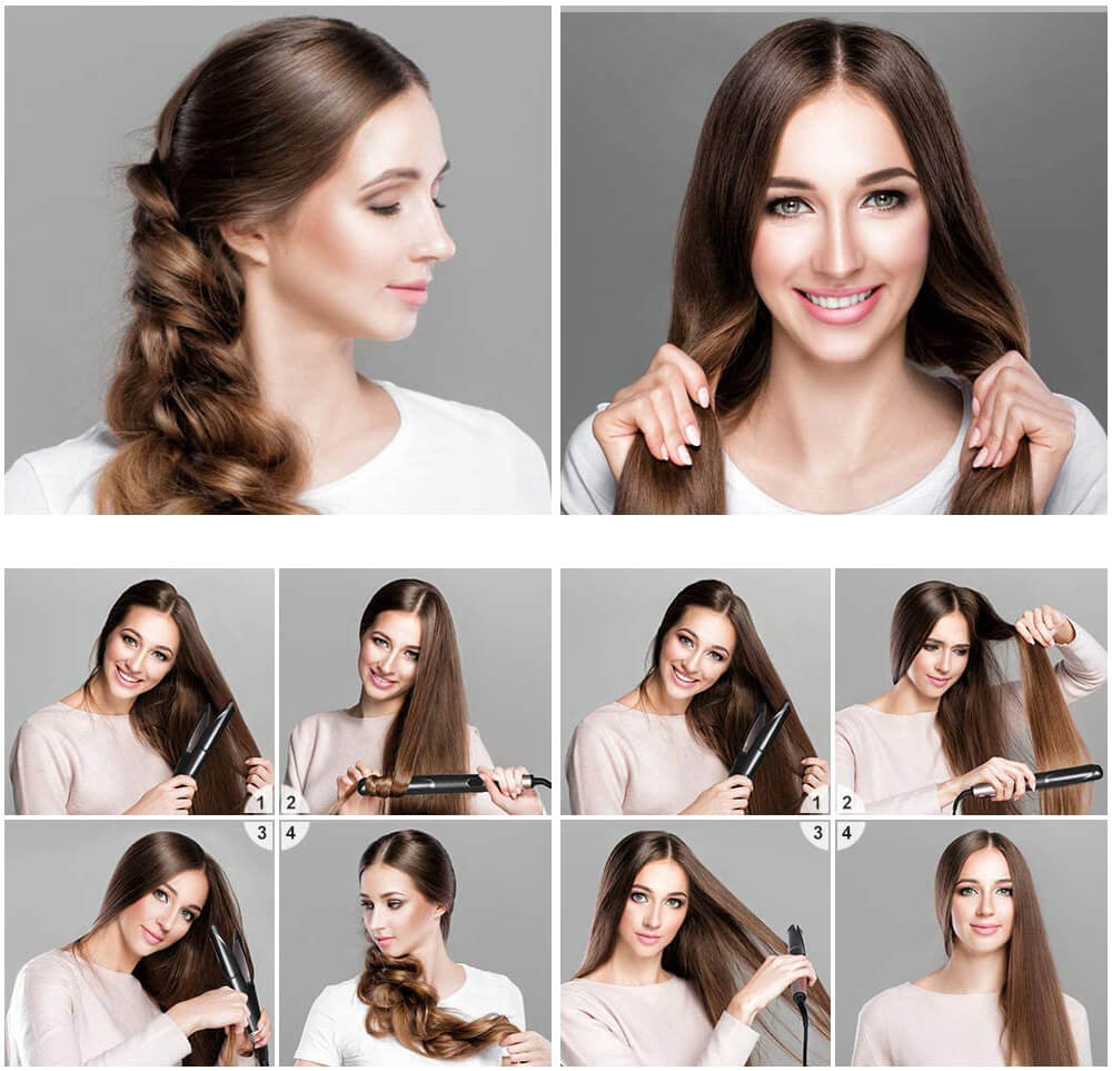 Hair Straightener Curling Iron 2 in 1 Tourmaline Ceramic Twisted Flat Iron With LCD Digital Display & Auto Shut-Off