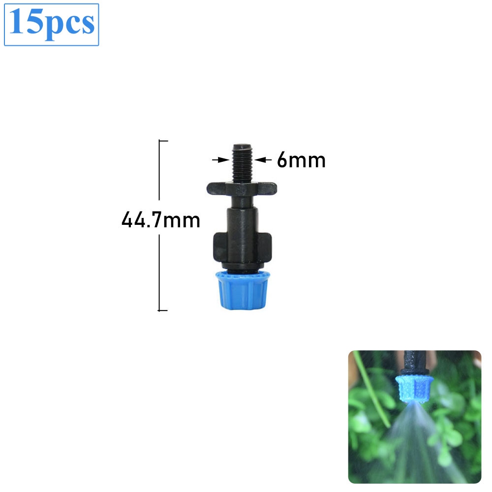 Micro Drip Irrigation Misting Nozzle Adjustable Spray Cooling Sprinkler 1/4 Tee Barb Connector For Garden Greenhouse: Navy Blue