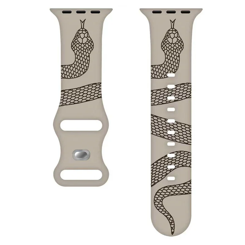 bracelet en Silicone serpent gravé pour Apple Watch 42mm 46mm 49mm 41 45 40 38 bracelet pour montre S10 9 8 7 parfait usage quotidien Sport