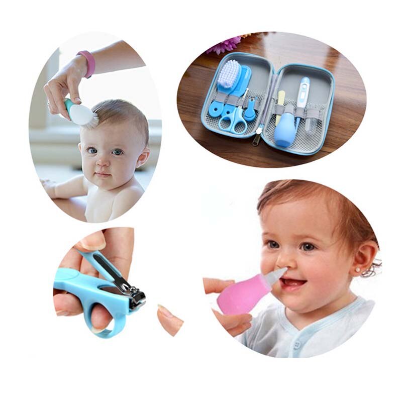 8 Stuks Baby Grooming Gezondheidszorg Manicure Set Baby Borstel En Kam Set Pasgeboren Gezondheid Veiligheid Schaar Geneeskunde Nail Gromming kit