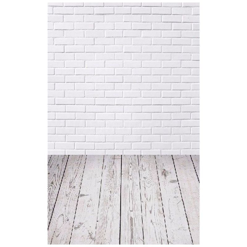 5x7FT Weiße Ziegel Zauberstab Holz Boden Vinyl Hintergrund Studio Fotografie Hintergrund