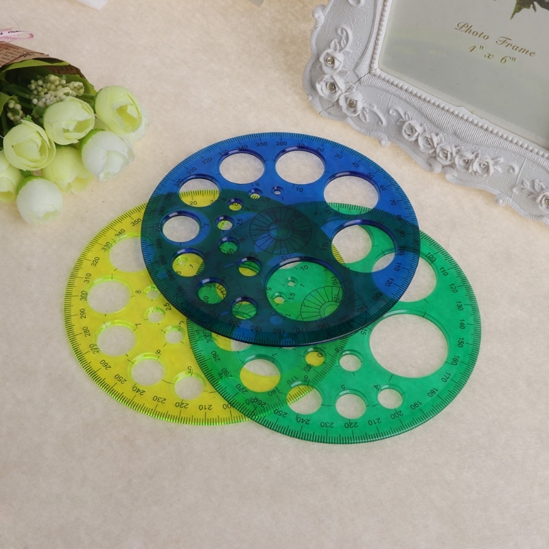 360 Graden Gradenboog Alle Ronde Heerser Template Cirkel School Tekenmaterialen 4X7E