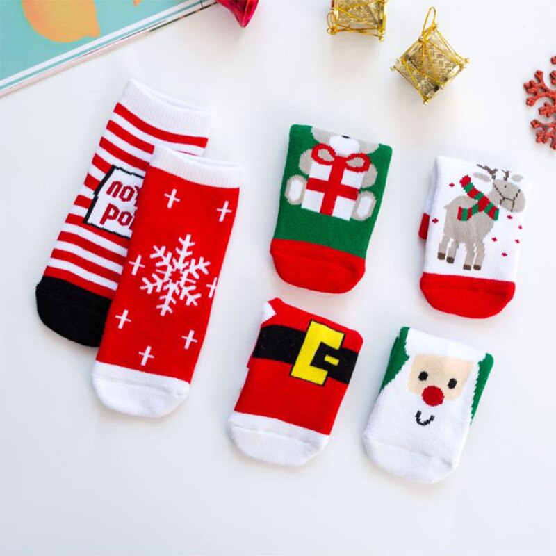 6 pz/set cotone inverno Sokken neonata ragazzi bambini calzini bambini spugna fiocco di neve alce babbo natale orso di natale regalo roba economica