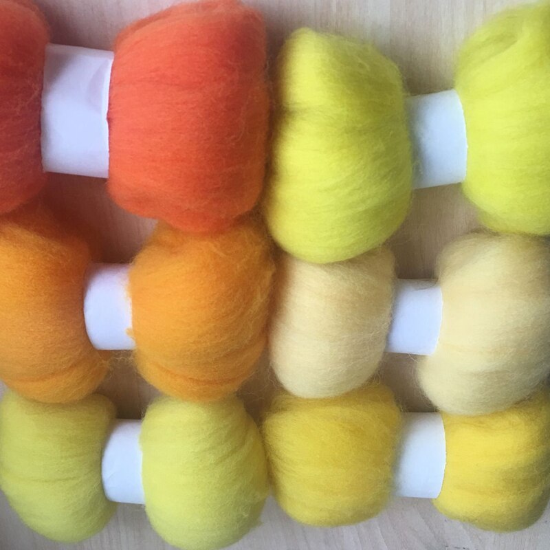 Feltro de lã cerâmica, misturado e feltro, fibra de lã merino alta qualidade, conjunto de lã joelhadora, faça você mesmo artesanato 120g 20g/cor