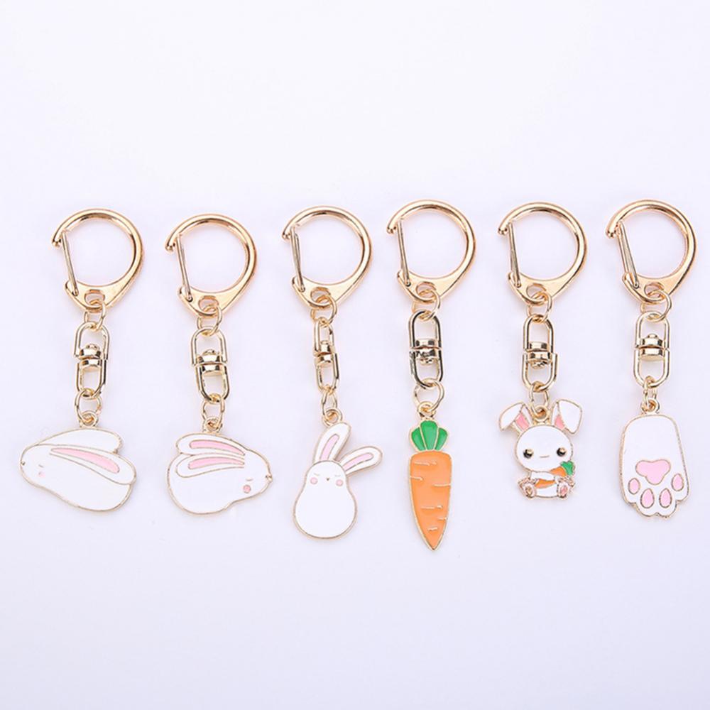 Llavero pequeño con de zanahoria, gato, pata de conejo, conejo, zanahoria, llavero de coche, colgante, bolsa, adorno, Decoración, de gato