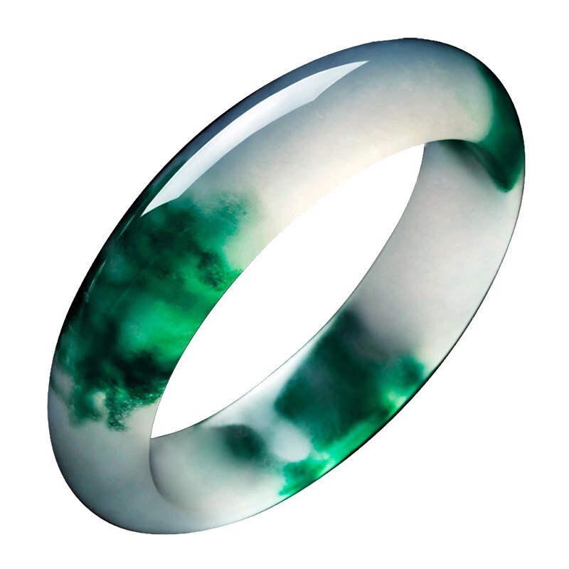 Echte Natuurlijke Groene Jade Armband Charm Sieraden Mode Accessoires Hand-Gesneden Amulet Voor Vrouwen Haar Mannen: 54-56mm