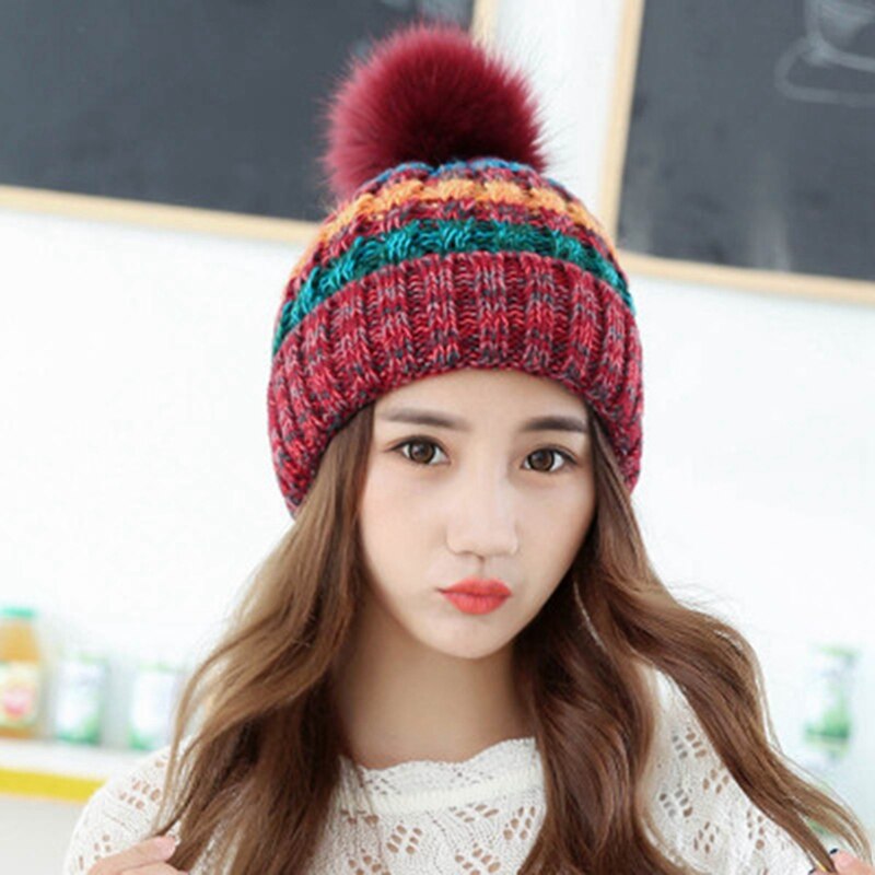 Cable Knitted Bobble Hat Plain Mens Womens Kids Beanie Warm Winter Pom Wooly Cap: HT9594BY