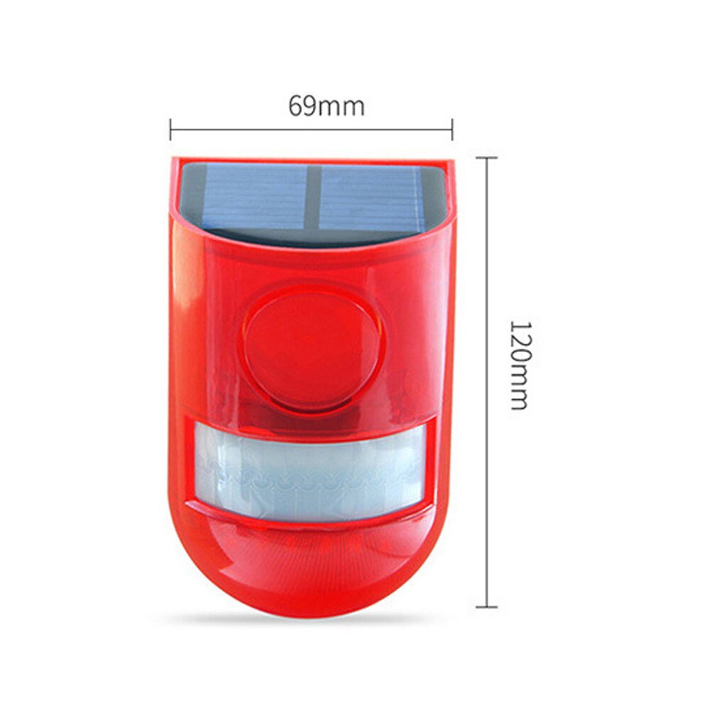 Newest Solar warning light remote control security alarm outdoor waterproof motion sensor alarm siren infrared sensor