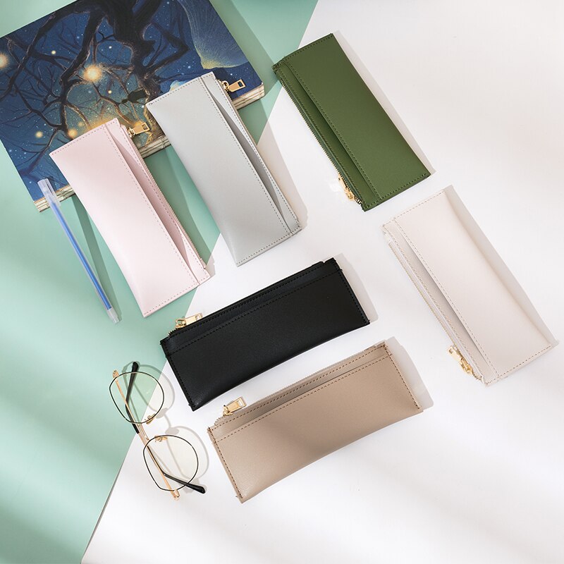 Etui voor Studenten - Leren Tekenstijl - Schattige Schrijfwaren Doos voor School & Kantoor