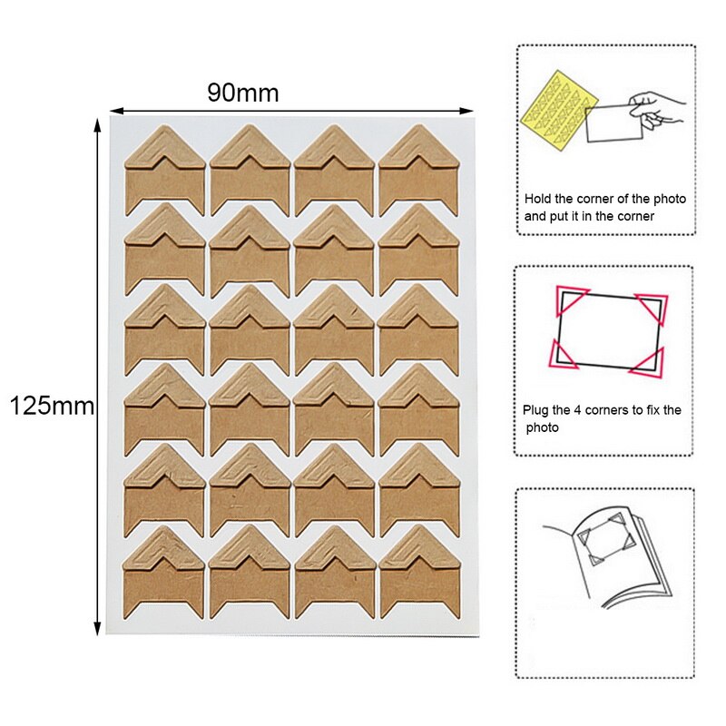 Hoomall Album Photo Scrapbook Photo coin protecteurs Vintage bricolage à la main autocollant décor pour Scrapbooking Albums cadre décor: Buff