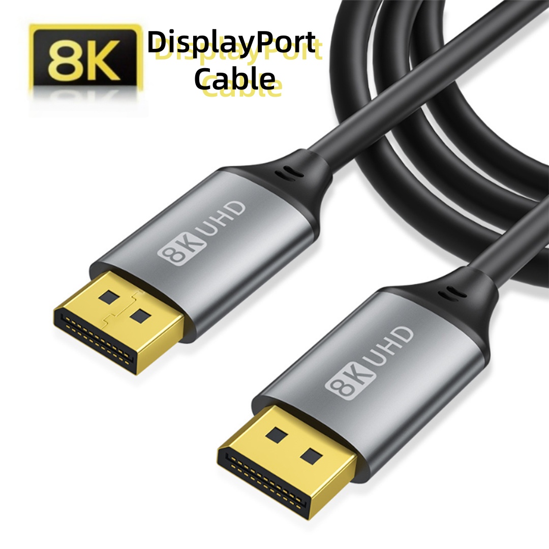 Displayport dp-kabel 8k @ 60hz 1.4 4k @ 144hz 2k @ 165hz 32.4 gbps , 1m/2m/3m/5m hd-kabelen er egnet til rutere til video- og lydprojektorer.