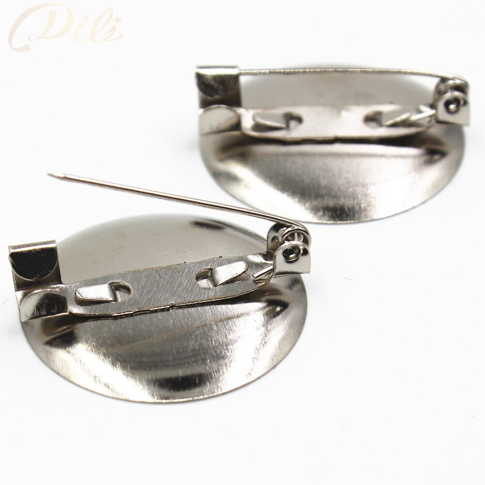Zilver wit broche terug bar pin 20mm 25mm 30mm 35mm broche base spacer safe lock pin voor kledingstuk DIY finding