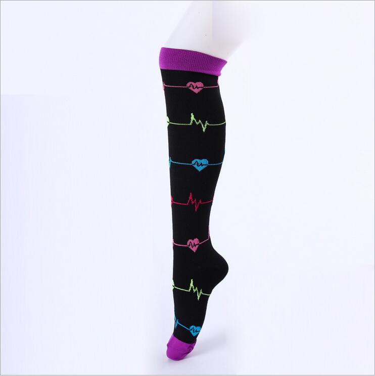 YF&TT Summer Women Compression Socks Stockings Nylon Women Sport Cycling Socks: purple / M/L