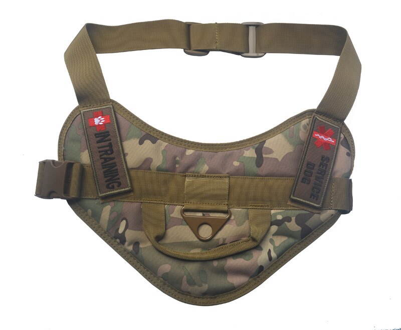 rabbitgoo Hondentuig No-Pull, Tactische Hondentuigje met Molle Paneel en Handvat, Reflecterend Verstelbare Hondenharnas voor Middelgrote Hond, Borst Harnas Honden voor Wandelen Training, Paars, M