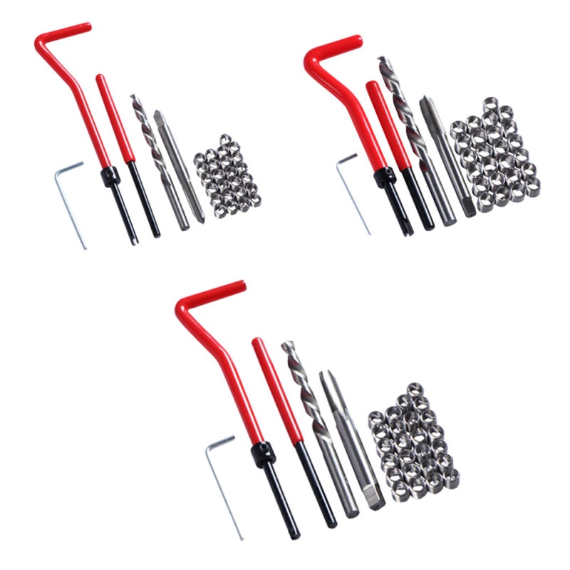 30PCS M5/M6/M8 Wrench Twist Drill Bit Kit Thread Repair Tool Kit for Restoring Damaged Threads Spanner High Speed Steel Tap Die