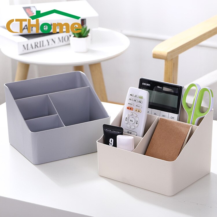 Desk Office Organizer Storage Holder Remote Control Organizer Plastic Desktop Clutter Sorting Box School Living Room Supplies