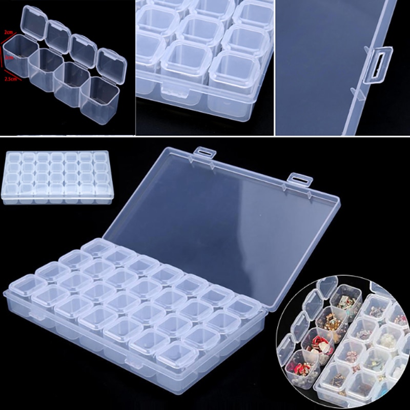 Oneroom 28 slots diamant broderi æske diamant maleri tilbehør taske klar plastik perler display opbevaring kasser organisator