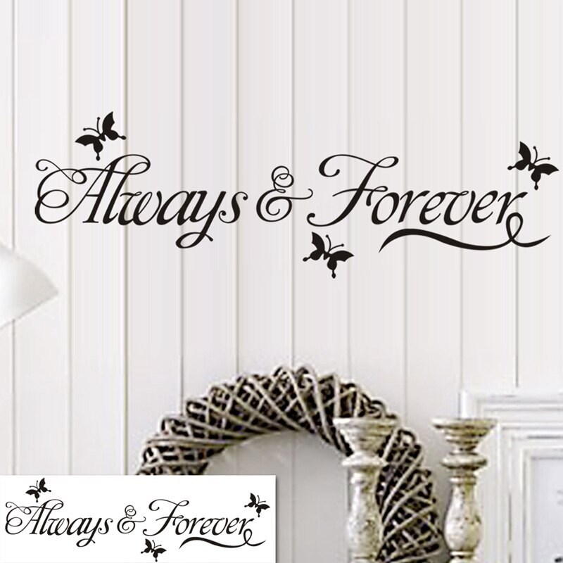 Romantic Love Always Forever INS Wall Stickers For House Bedroom Living Room Decoration Wall Decals Decor Wallsticker Mural