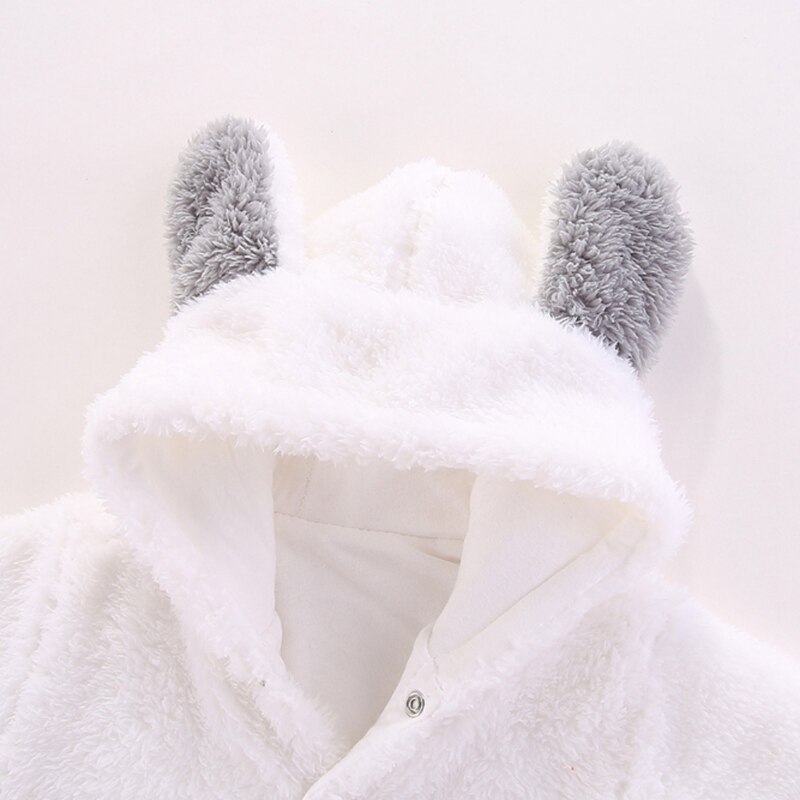 bambino ragazzo ragazza capispalla invernale pagliaccetto caldo corpo con cappello antiscivolo casuale manica lunga simpatico cartone animato orecchio felpa con cappuccio cachemire