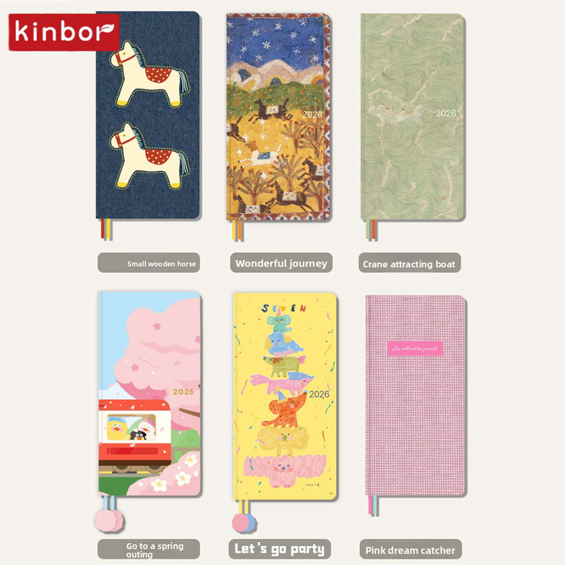 Kinbor Weekly Planner Notebook UnDated Agenda Schedule Daily Monthly Journal Book Portable Record Diary Plan Notepad Stationery