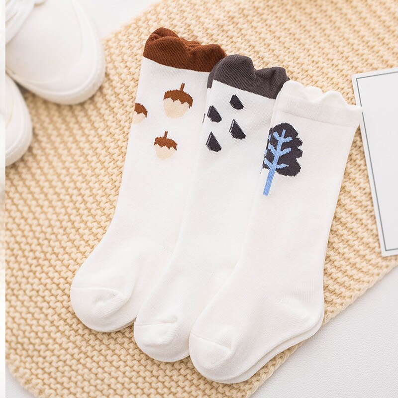 3 Paar/set Baby Kniekousen Kinderen Meisjes Jongens Gestreepte Kniekousen Lente Winter Baby Lange Sokken Katoen Kids Sokken sokken: D / M(1-3T)