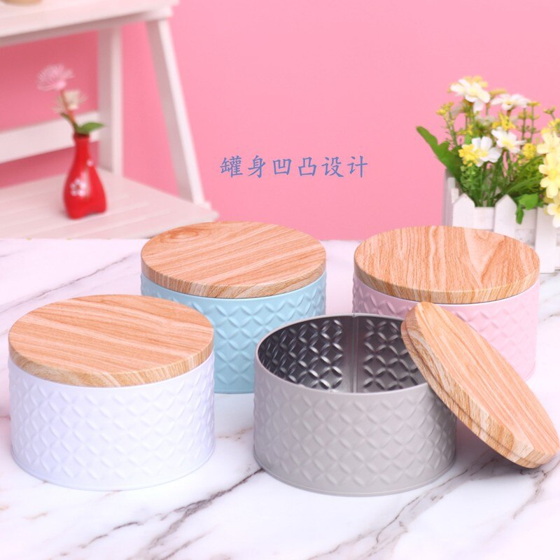 Caja de hierro de grano de madera de alta gama, caja cuadrada de Metal, embalaje de galletas, turrón de Chocolate, de dulces de Navidad, caja de almacenamiento para el hogar, 1 ud.