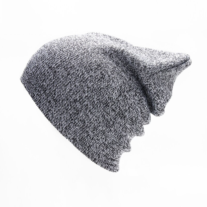 Wintermuts, muts voor volwassenen, dames, gebreide muts zonder rand, casual muts voor dames, hiphop, herfst, zachte muts met omslag, ademend, tienermuts: Lichtgrijs