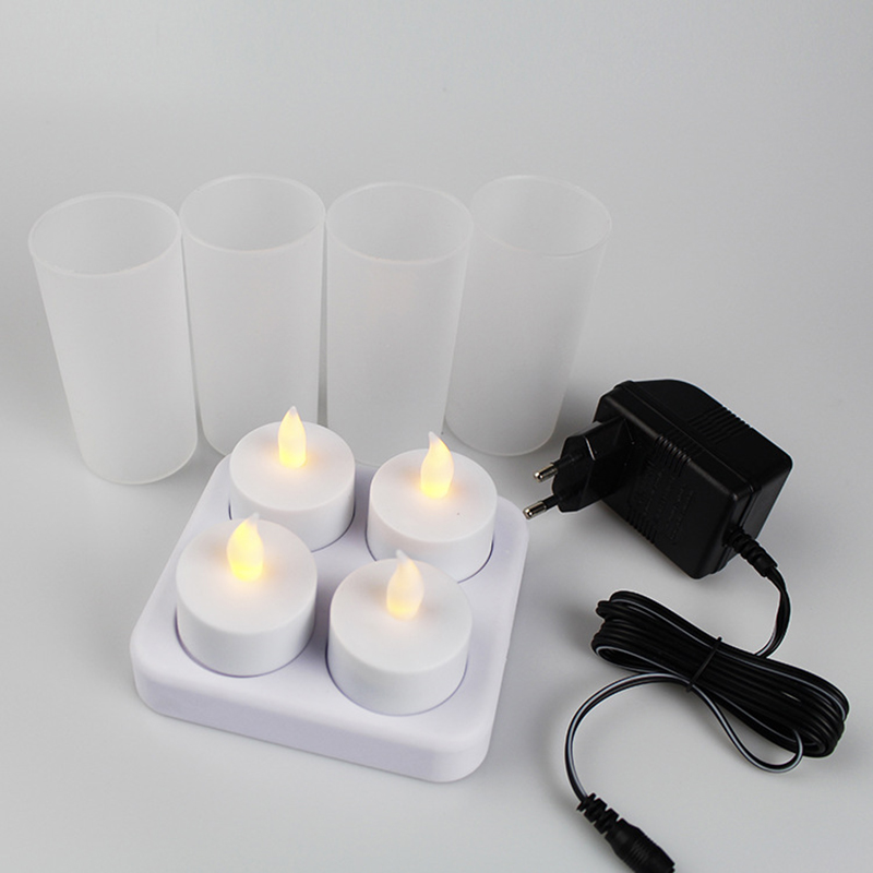 4 velas de carga Luz de con fuente de luz de carga vela Luz De vacaciones Decoración