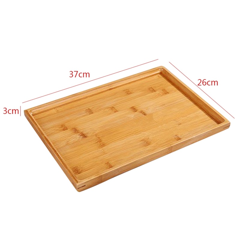 Wooden Serving Tray Kung Fu Tea Cutlery Trays Storage Pallet Fruit Plate Decoration 6 Sizes Japanese Food Bamboo Rectangular 37x