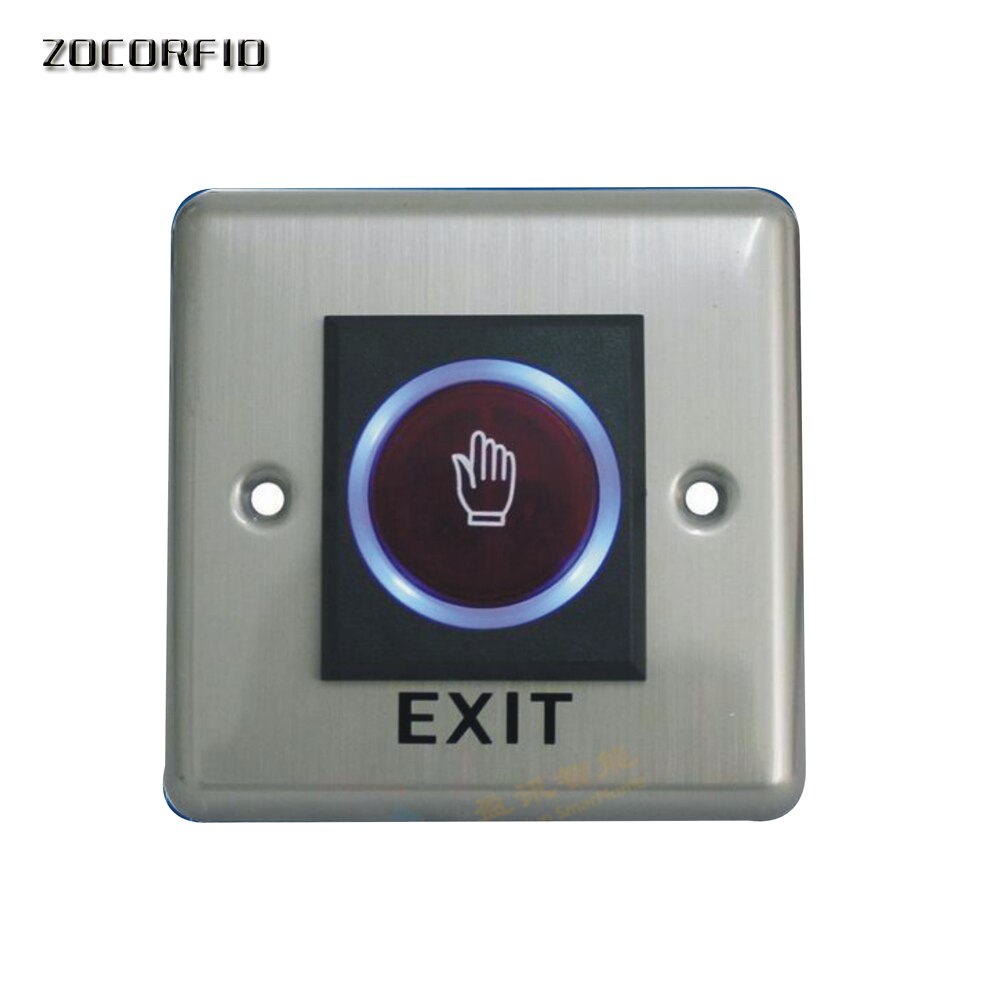 Door Exit Push Button Release Switch Opener NO COM NC LED light For Door Access Control System Entry Open Touch: Metal Square