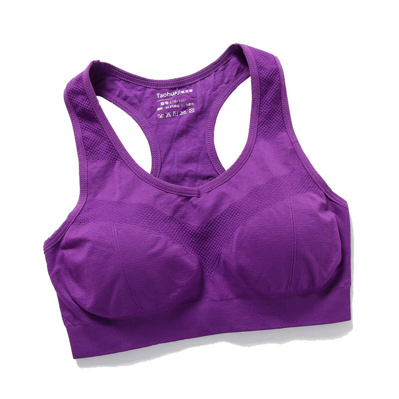 Women Beauty Back Fitness Bra Wrapped Chest Underwear Shockproof Bra Refreshing Women's Bra Brassiere: Purple / M