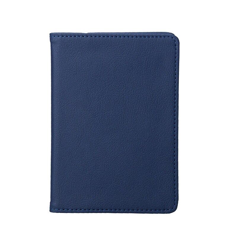 Effen Kleur Pu Paspoorthouder Id Card Credit Card Houder 1Pc Reizen Paspoort Covermulti Kleuren Paspoort Geval Kaarthouder: dark blue