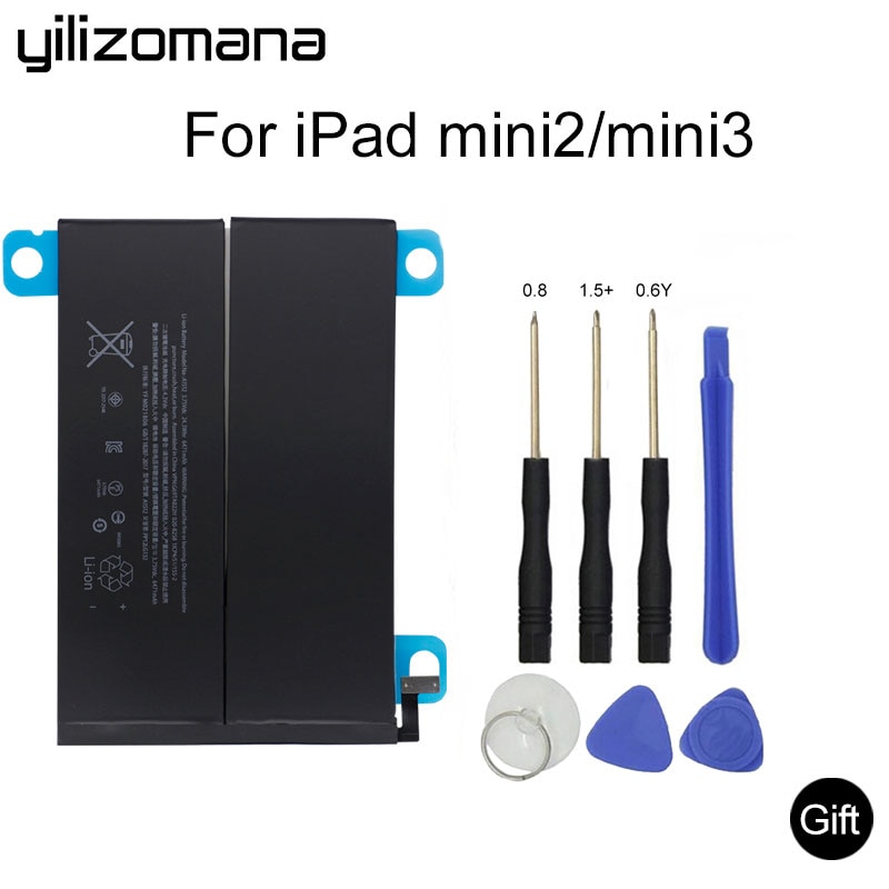 YILIZOMANA Für iPad mini 2 3 batterie 6471 mAh Original Ersatz Batterie für iPad mini 2/3 A1489 A1490 A1491 A1599 mit Werkzeuge