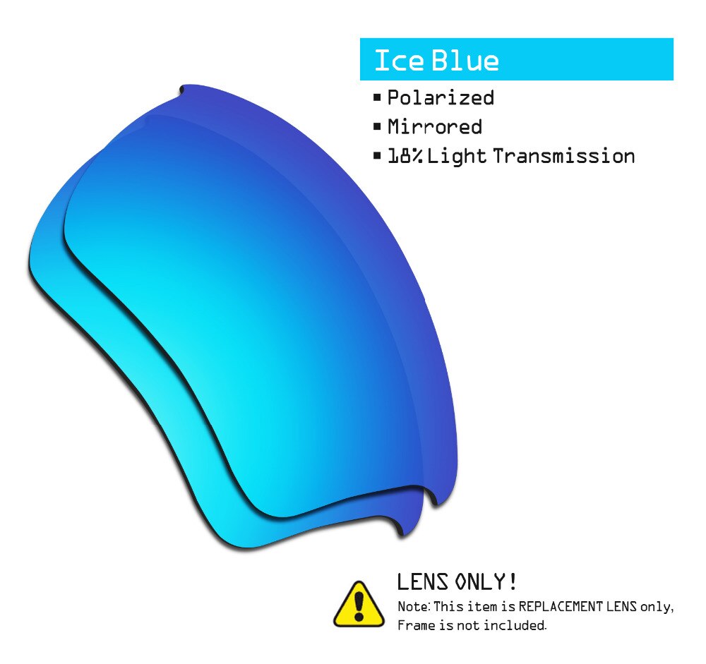 SmartVLT 2 Pairs Gepolariseerde Zonnebril Vervanging Lenzen voor Oakley Half Jacket 2.0 XL Stealth Zwart en Ijs Blauw