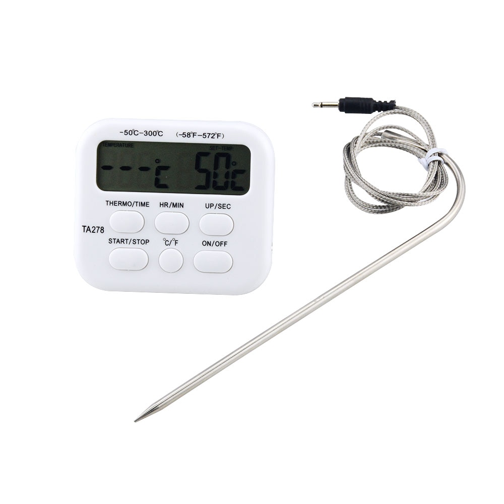 1 pcs Digital Oven Thermometer Kitchen Food Cooking Meat Grill Probe With Timer Water Milk Temperature Cooking Kitchen Tools