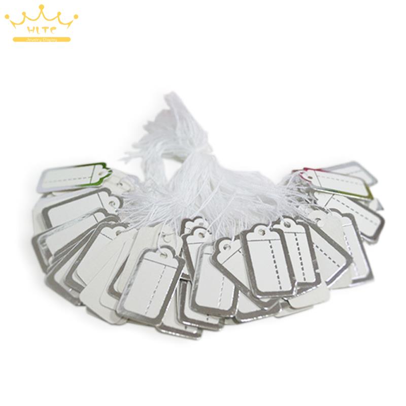 100Pcs Sieraden Geregen Prijzen Prijs Tags Met String Gold Merchandise Doek Label Prijs Label