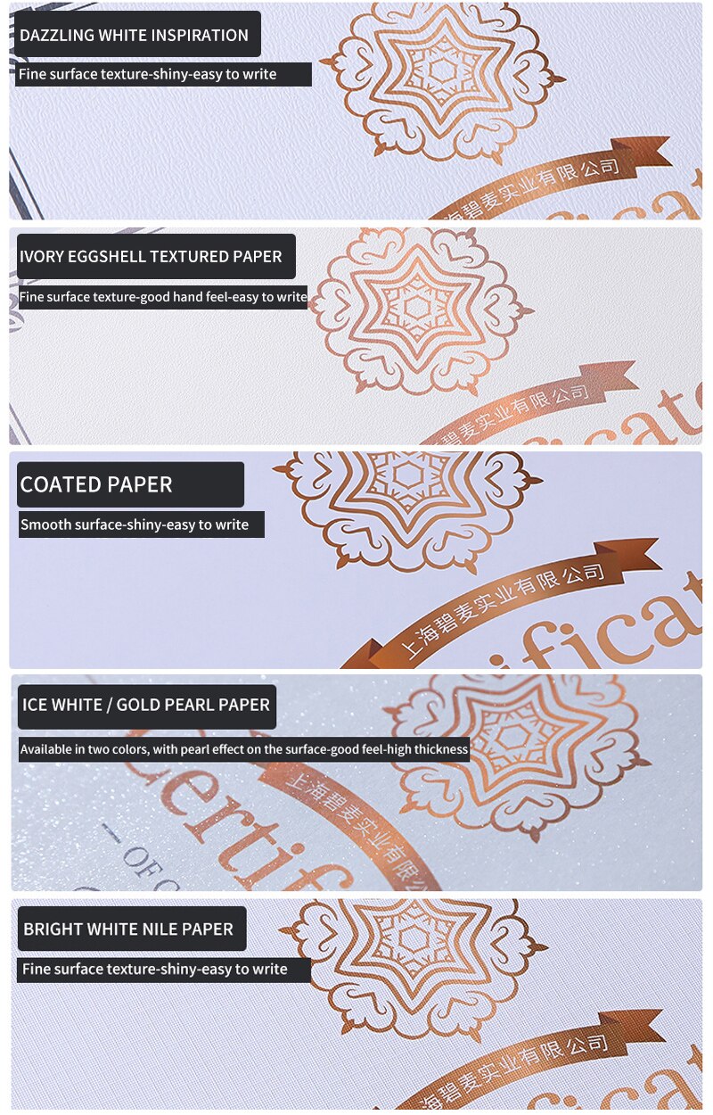 5pcs Certificate Paper Blank DIY Typesetting Retro Notverty Watermark Frame A4 Printable Child/Employee Thick Paper Certificate