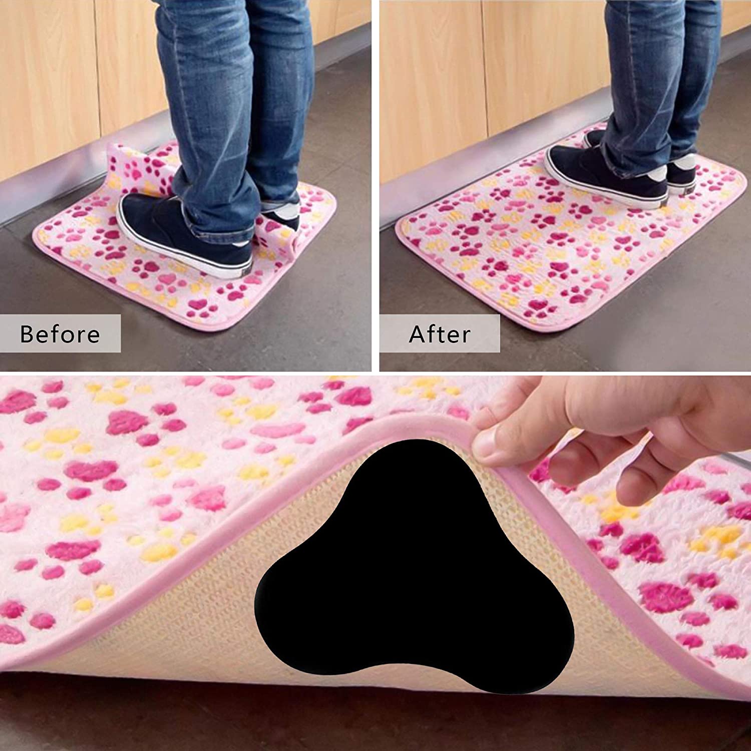 Anti Unterhose Teppich Pads Machen sterben Ecken von Teppich Flache, sterben Teppich Aufkleber sind Geeignet für Holz Etagen und Gefliest Etagen.