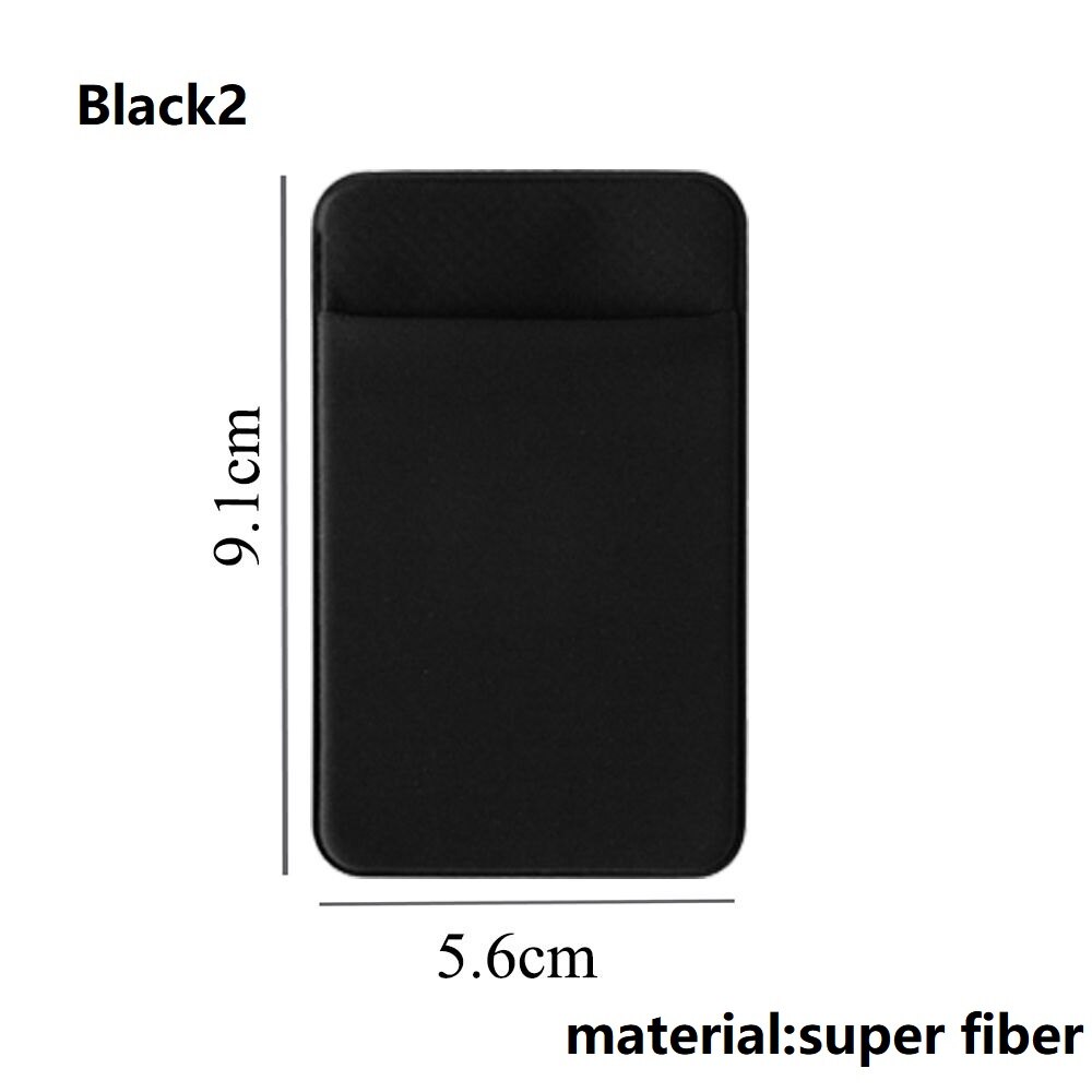 Universele Zelfklevende Sticker Kaart Mouwen Telefoon Portemonnee Geval Stok Op Id Credit Kaarthouder Elastische Siliconen Gsm-zakje: black2