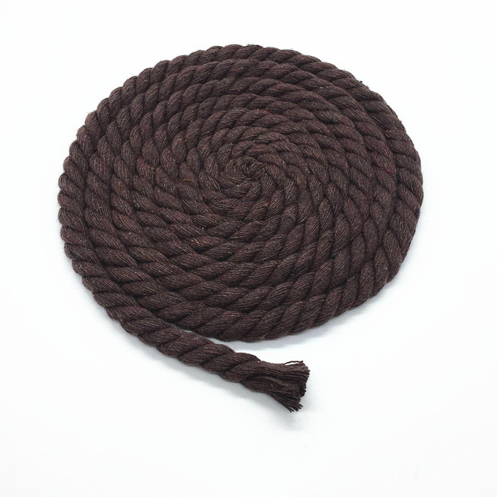 5 metros 10MM 3 partes retorcidas 100% cordones de algodón coloridos/cuerda para bolsa decoración del hogar accesorios textiles DIY: Café