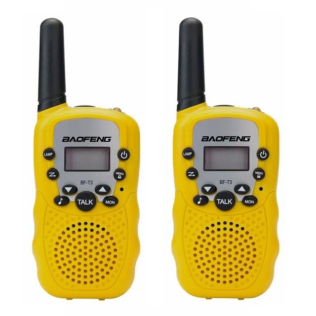 BAOFENG 2 In 1 Pack PMR446 3Km UHF Radio For Kids Walkie Talkies BF T3: Yellow