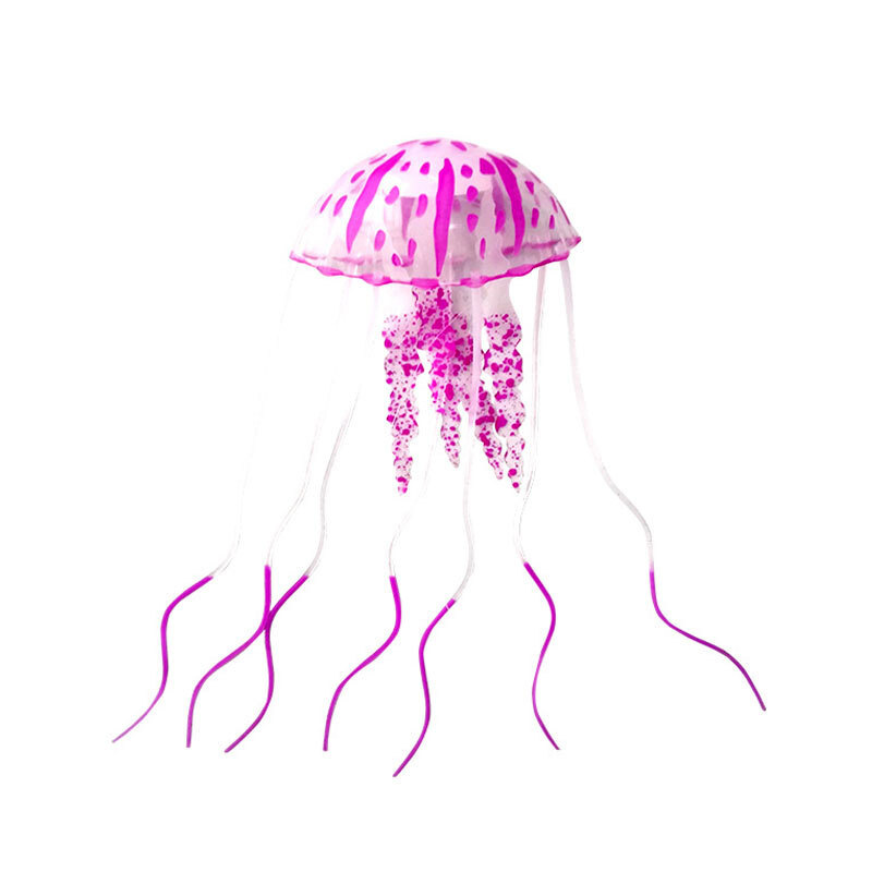 Medusas artificiales brillantes para decoración de Acuario, ornamento realista de silicona para pecera