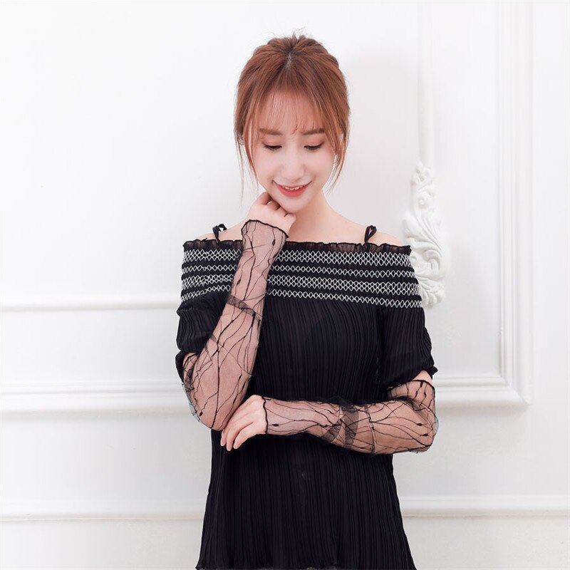 Kvinders sommer solbeskyttelses ærmer mesh blonder uv tynde langærmet cykel åndbar cykelhandsker kørsel armopvarmere ærmer