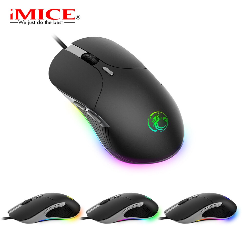 IMICE X6 Wired Game Mouse Electric Competition Eating Chicken Luminous Colorful RGB Programmable 6D Mouse Optical Mouse