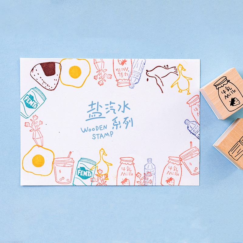 Vintage cute food Coffee plants stamp DIY wooden rubber stamps for scrapbooking stationery scrapbooking standard stamp 3x3cm