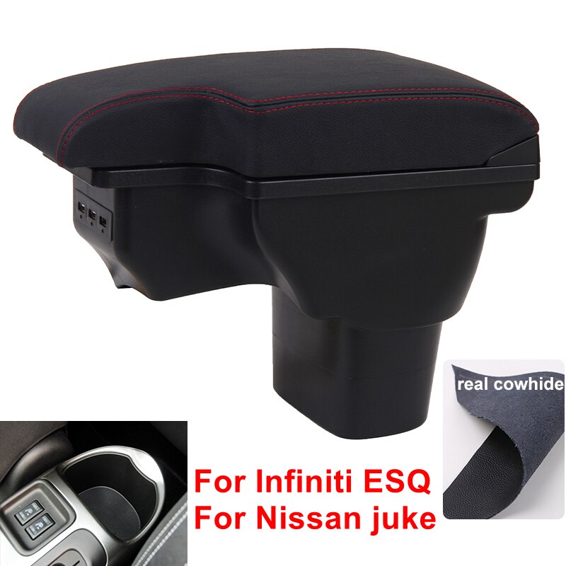 For NISSAN Juke For Infiniti ESQ Armrest Box Central Store Content Car Modification Accessories Dual Layer Retractable: B1 Real Corium