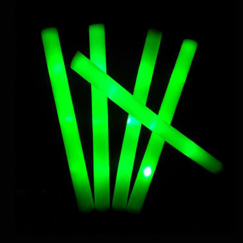 50 Pcs LED Party Light Stick with Battery Light Up Foam Stick for Party Supplies G99C: Green