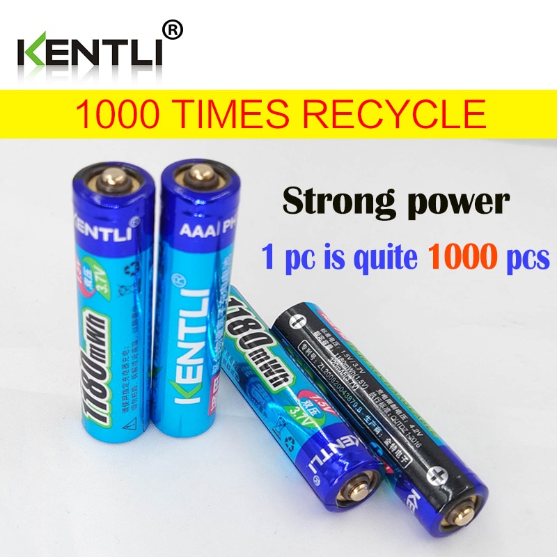 KENTLI 8 pièces pas d'effet mémoire 1.5 v 1180mWh AAA au lithium polymère li-ion piles rechargeables aaa batterie