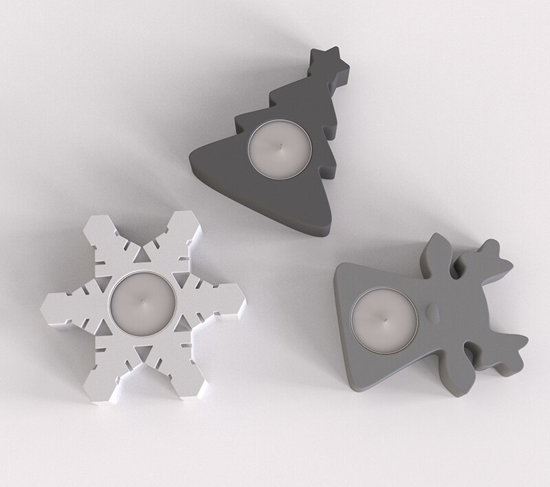 Silicone Mould Voor Kaars Houder Mooie Fawn Kerst Beton Kandelaar Siliconen Mallen