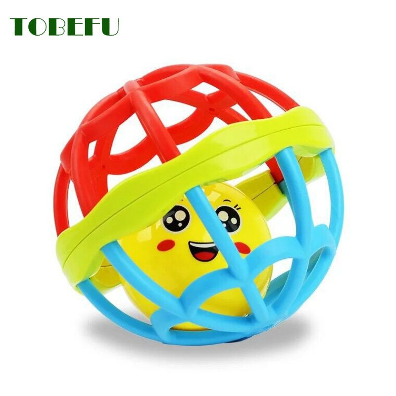 TOBEFU Plastic Intelligence Grasping Gums Teethers Baby Rattle Toys Food Grade Hand Bell Teething Rattle for 0-3 years Baby